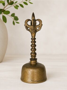 Antique Tibetan Brass Ceremonial Bell Decorative item early 20th century